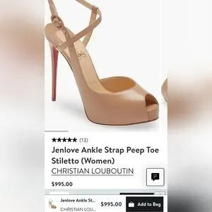 【関税送料込】ルブタン Jenlove Ankle Strap Peep Toe Stiletto $1,045 Christian Louboutin JENLOVE Ankle Strap Peep Toe